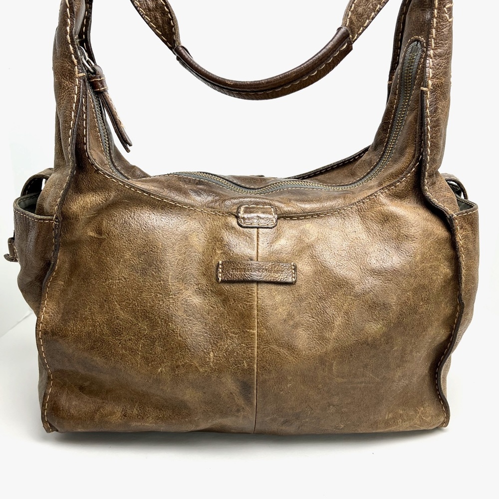Frye Distressed Tan Leather Hobo Bag - Picture 9 of 16
